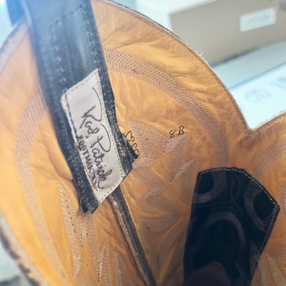 NEW Rod Patrick Mens Cowboy Boots 8B Dark Brown Shark Leather Western Square Toe - Picture 11 of 14